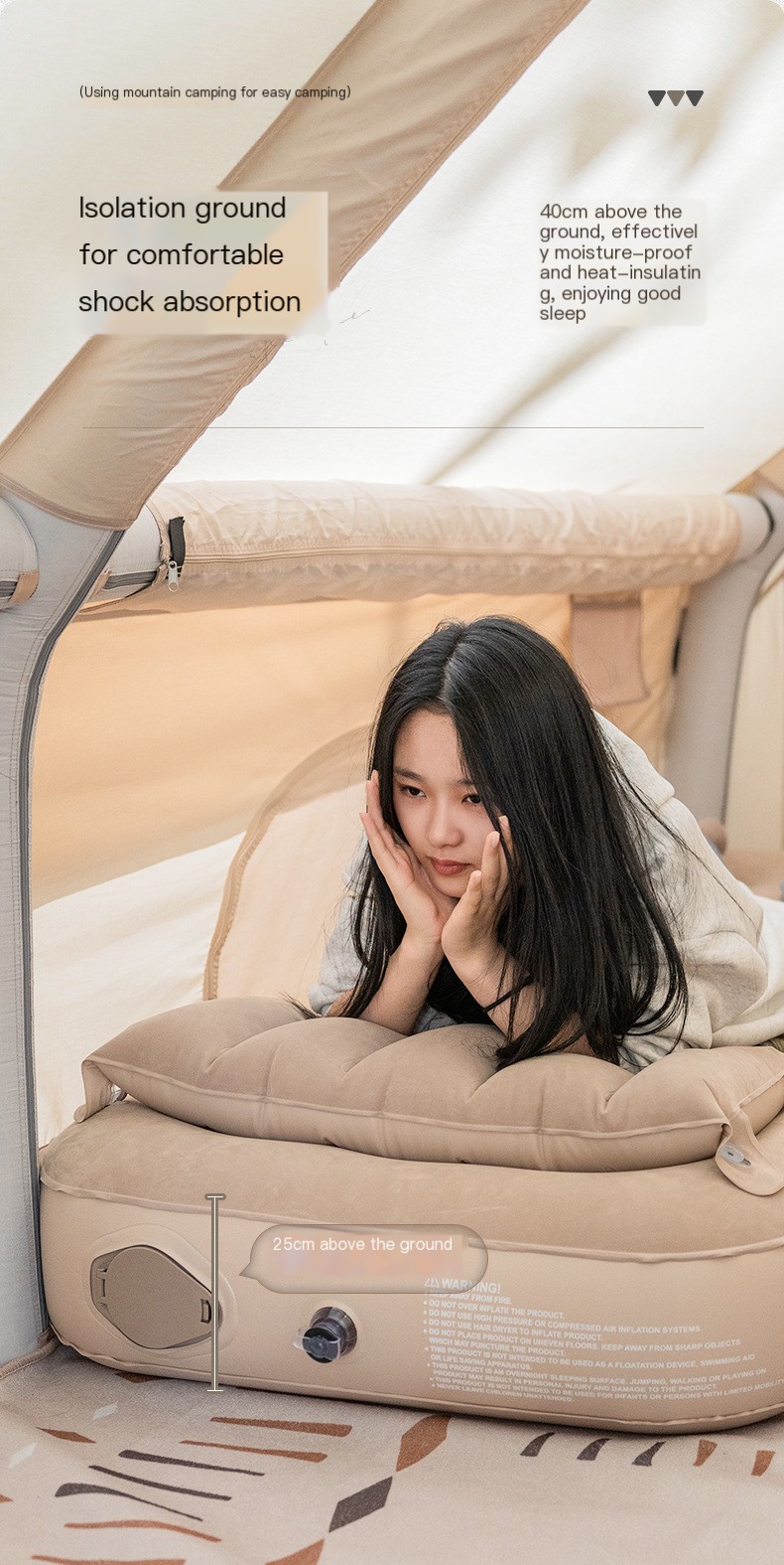 Khaki Self-Inflatable Mattress Image 9