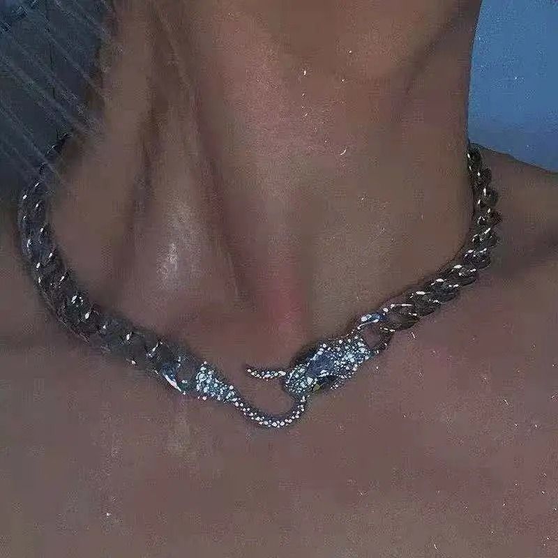 Men's Snake Necklace Silvery