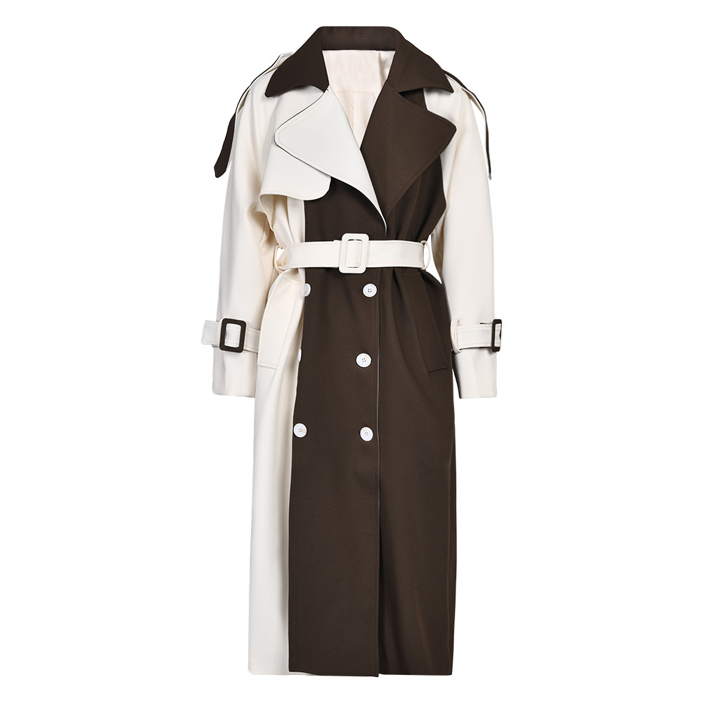 Another view of Women Contrasting Mid-length Trench Coat