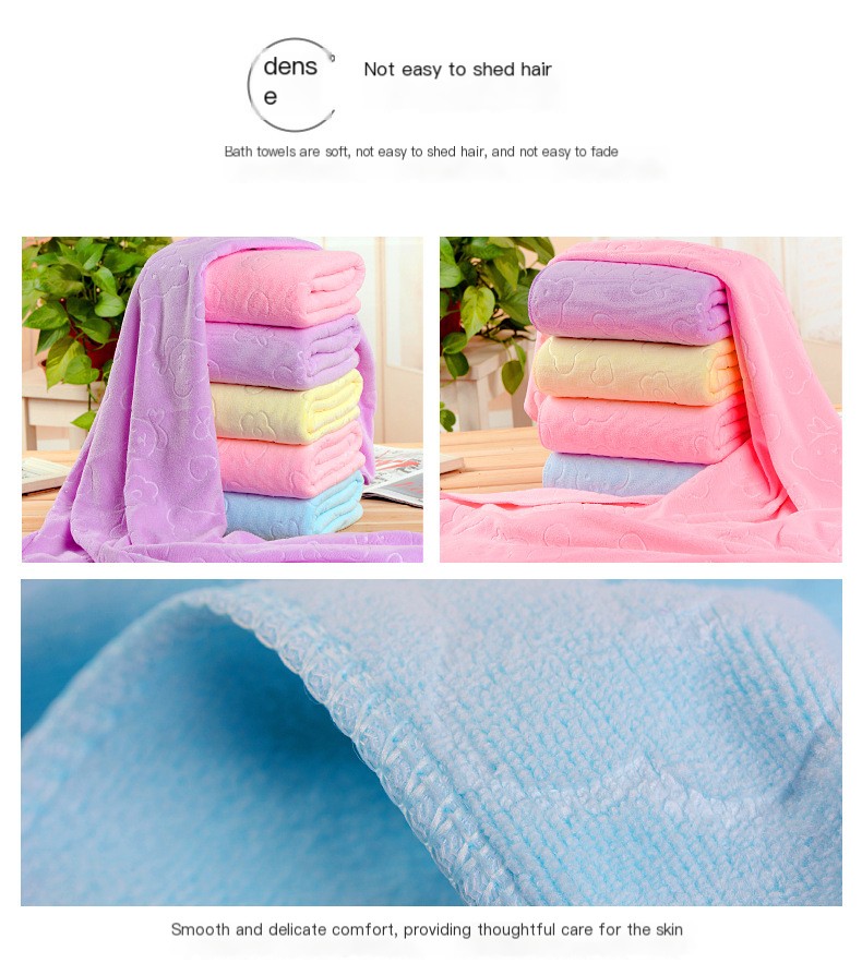 Ultra-Soft Microfiber Bear Bath Towel and Robe - Blue