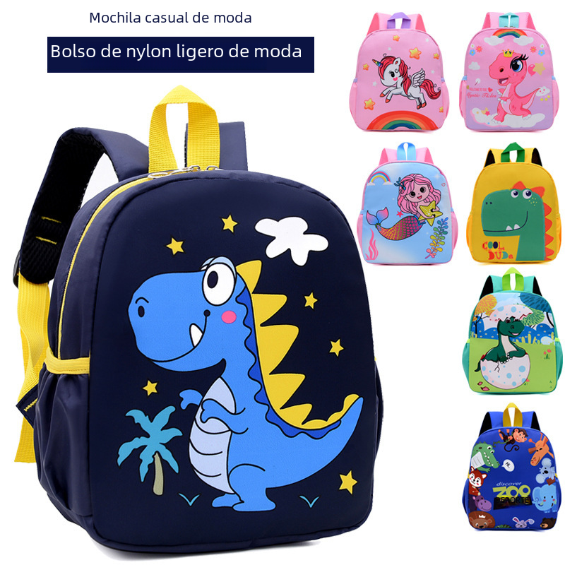 Foreign Trade Kindergarten Schoolbag Cartoon Small Animals 1-6 Years Old Cross-border Boy Little Dinosaur Backpack image