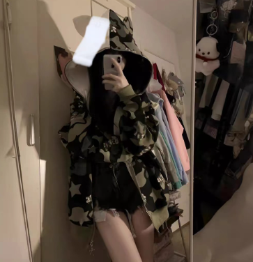 Vintage Hoodie Cardigan Pink