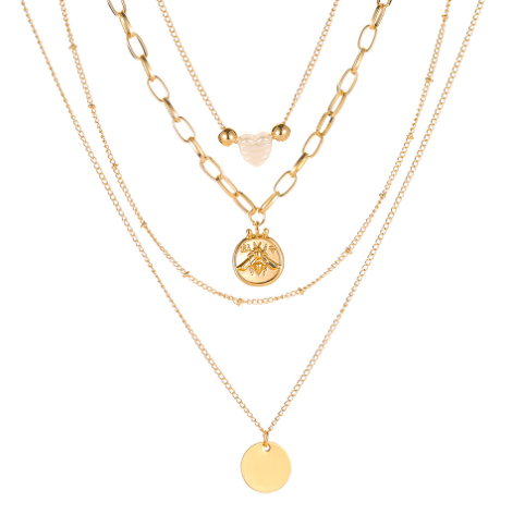 Triple 18K Gold Necklace 4