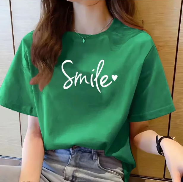 Women's Pure Cotton Loose Printed T-Shirt