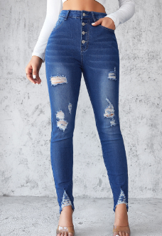 Women Hand Worn High Rise Cropped Jeans Image 4