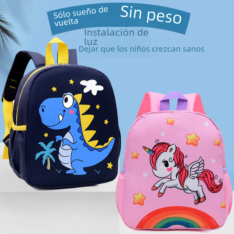 Foreign trade kindergarten schoolbag cartoon cute animal 1-6 years old cross-border dinosaur backpack image