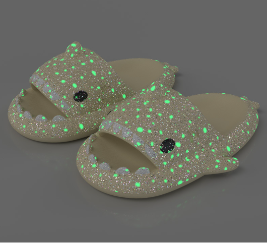 Starry Sky Luminous Shark Slippers