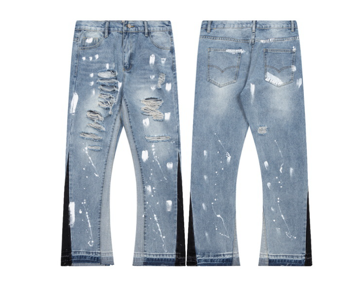 Distressed Straight-Leg Jeans 2