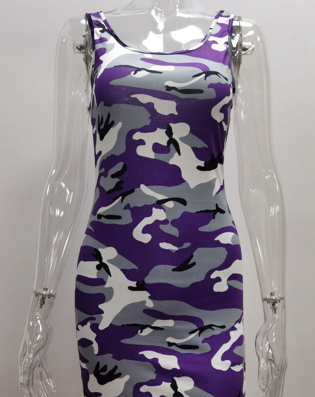 Camouflage Sling Dress Back View