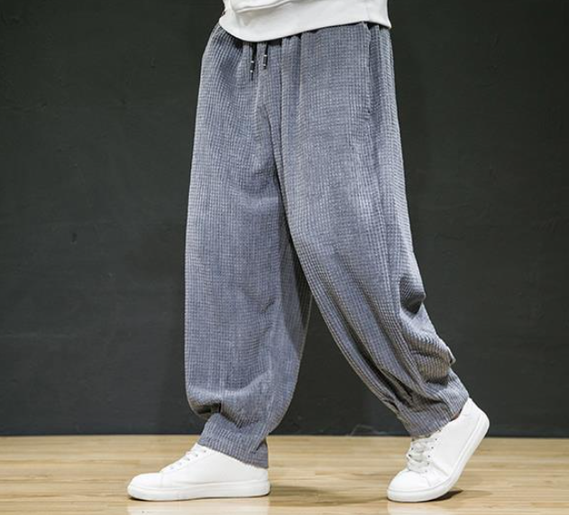 Stretchy fashionable comfortable loose retro men's casual pants