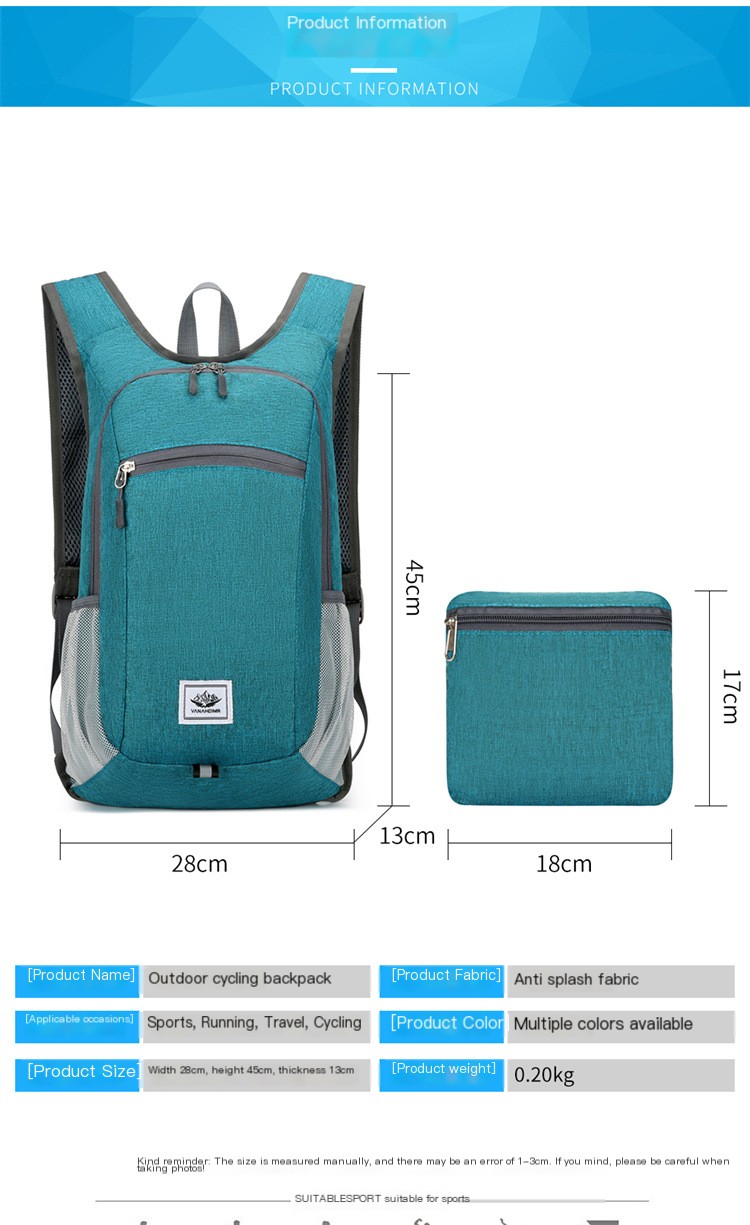 Ultra-lightweight foldable sports backpack