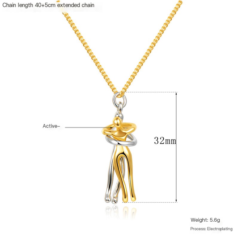 Couple Embrace Necklace Image 1