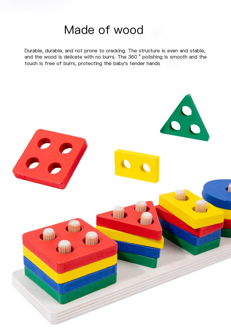Wooden Geometric Shape Stacking Blocks 8
