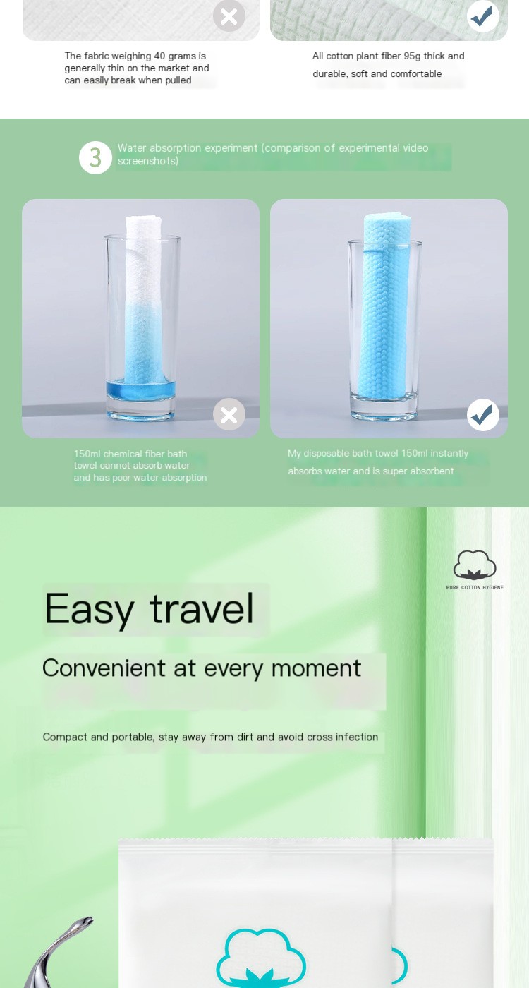 Cotton disposable bath towel hotel bed & breakfast independent packaging thickened disposable towel hotel bath supplies wholesale