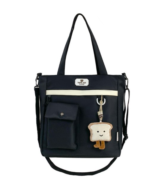 Multi-Pocket Color Block Crossbody Bag in Coffee