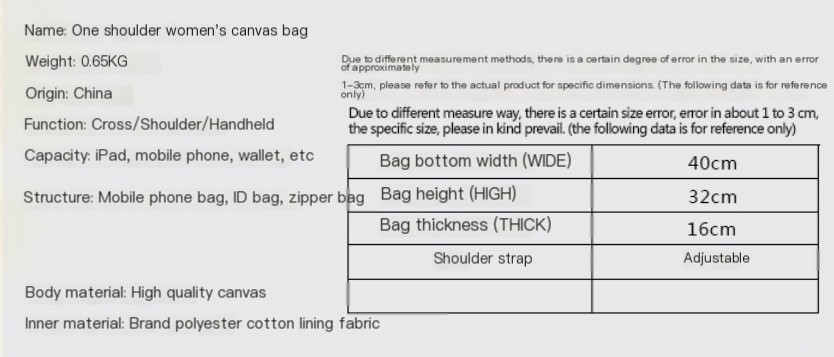 Ladies Simple Mother Bag Khaki