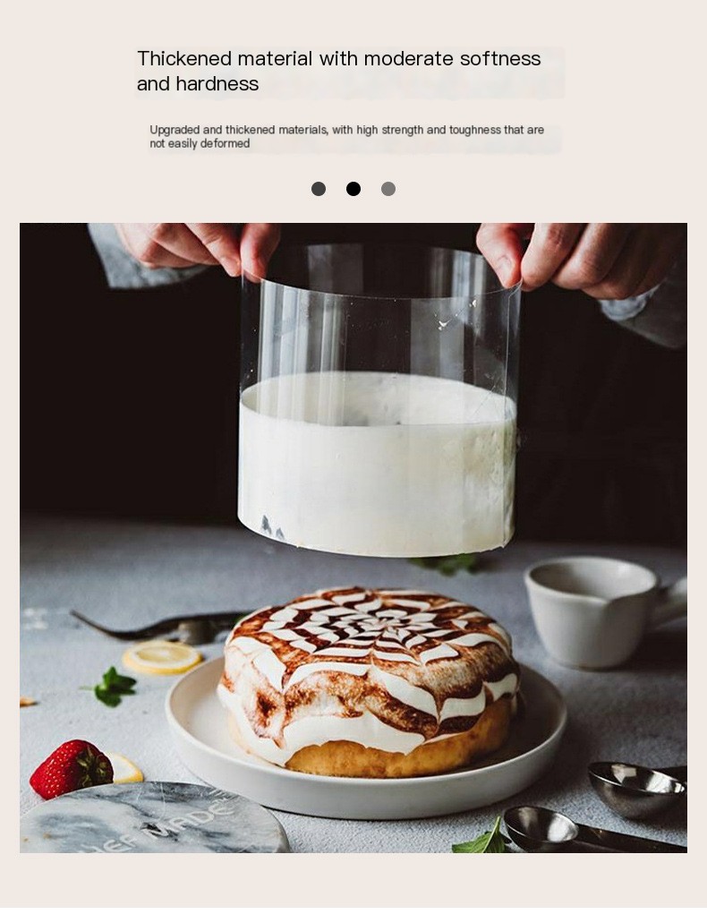 Hard Mu Si edge inch birthday cake transparent decoration 8*10cm plastic baking packaging factory spot wholesale
