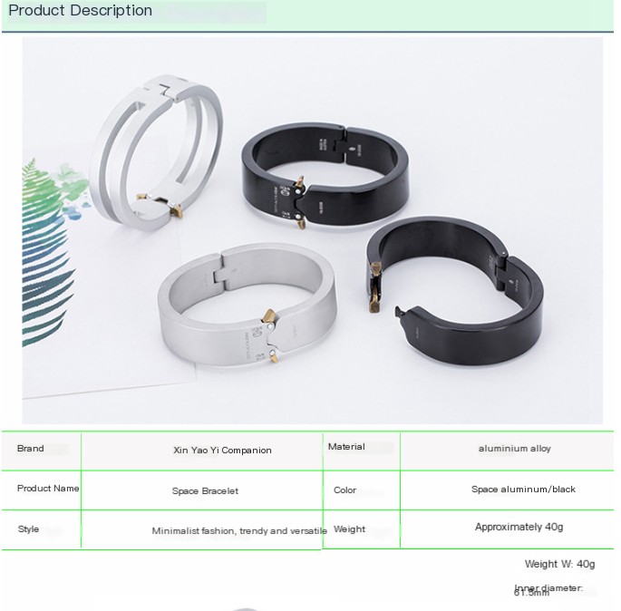 Metal Buckle Bracelet - Color Black
