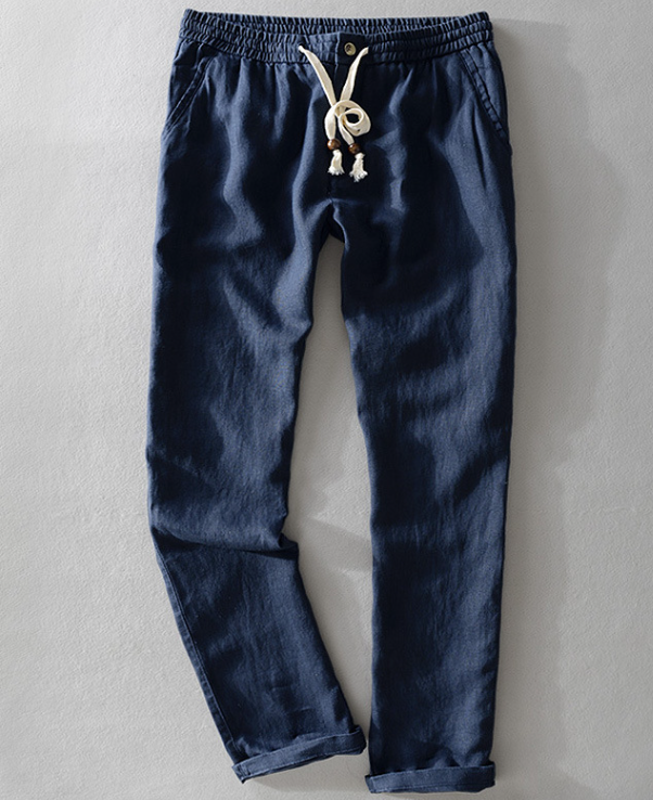 Elastic Waist Beach Linen Casual Pants