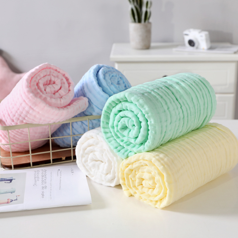 Cross-Border baby gauze 6 layers of children's embrace 105*105 baby bath towel soft absorbent breathable maternal and child products image