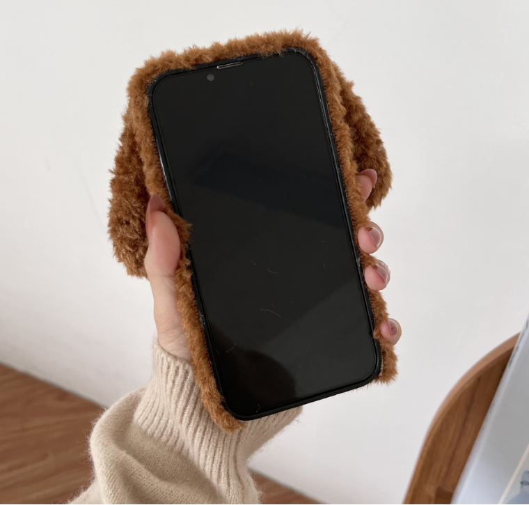 3D Teddy Plush Dog Phone Case Protection
