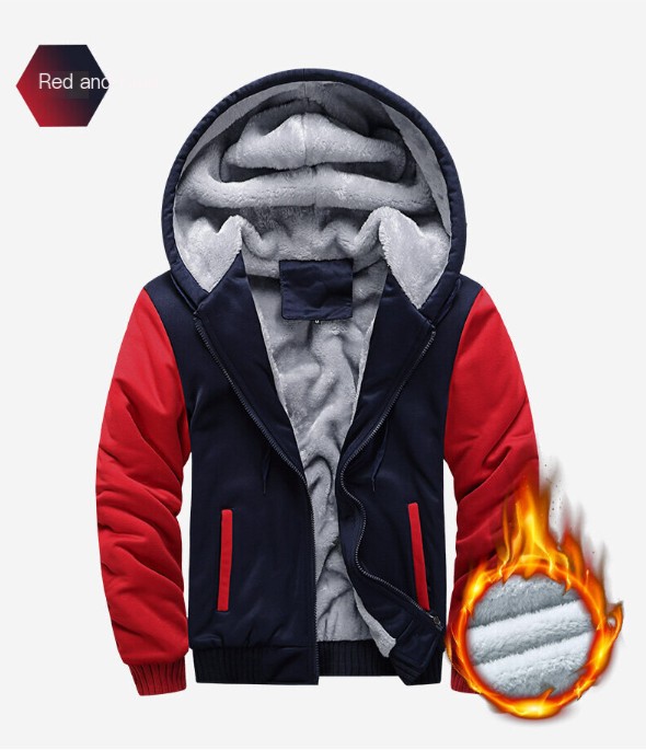 Men's Thickened Fleece Hoodie in Action