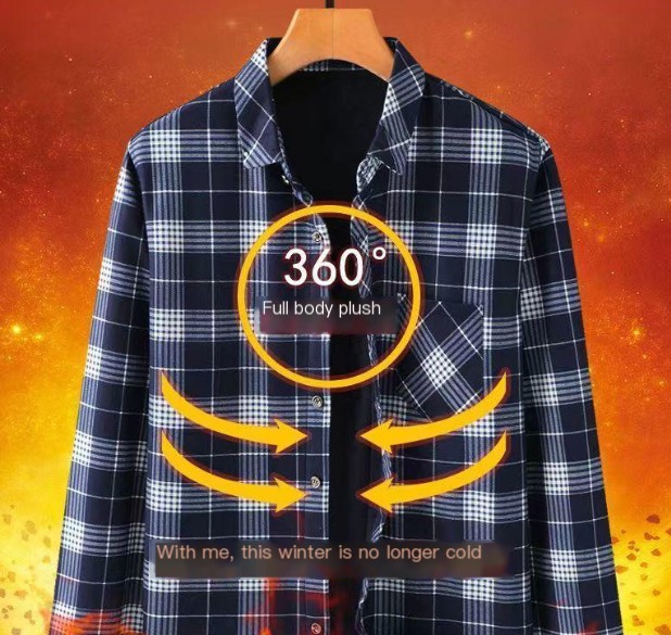 Men's Plaid Winter Jacket with Fleece Lining
