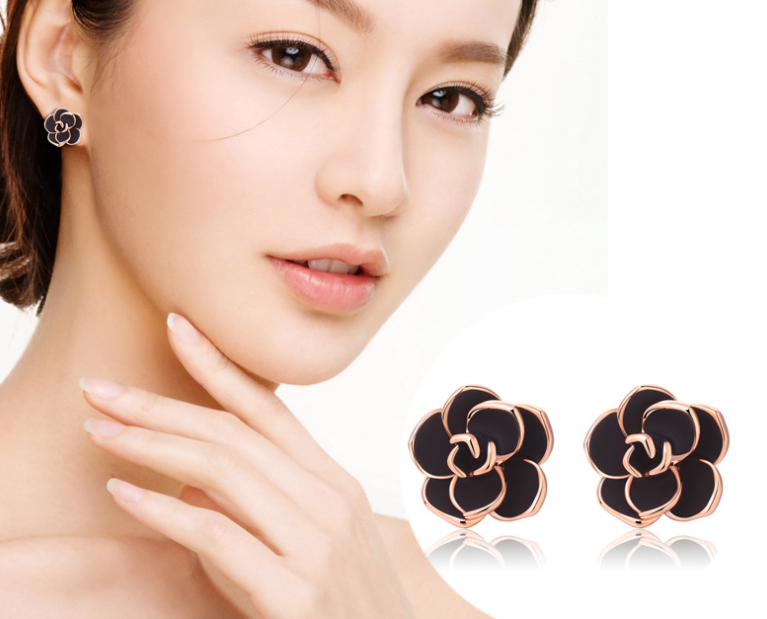 Rose Flower Earrings Display