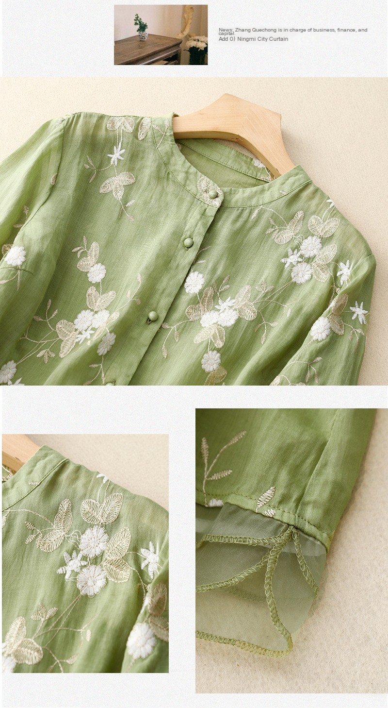 LIZZY - GEBORDUURDE BLOEMEN BLOUSE - XXL (42/44) / Abrikoos