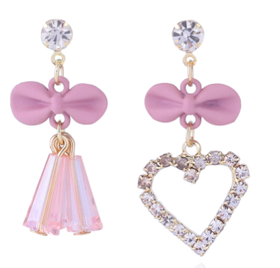Butterfly Knot Heart Earrings