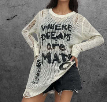 Stylish Alphabet Print Sweatshirt Image 3