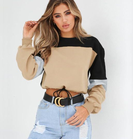 Color Block Top Long Sleeves