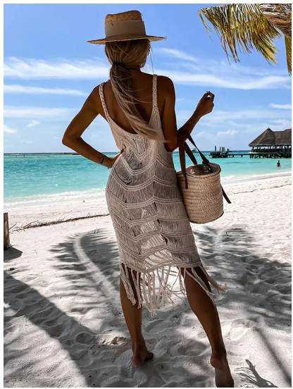 Bohemian Crochet Backless Fringe Cover-Up 3