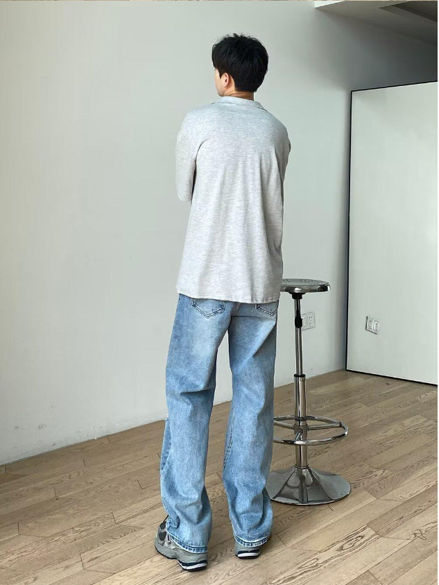Men's Light Blue Ripped Denim Jeans