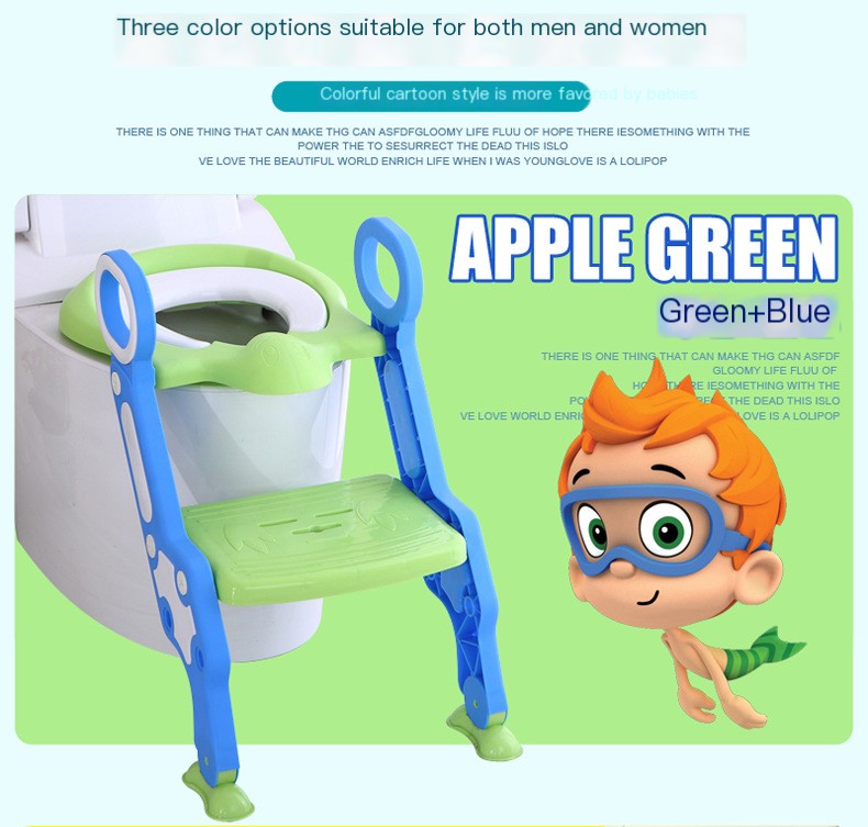 Children's Step Toilet Seat Blue and Green