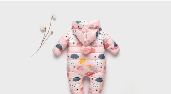 New Baby Down Jacket Jumpsuit Winter Baby Boys and Girls Thickened Ha-ha Clothes Newborn Outfit Foot Holding Clothes Korean