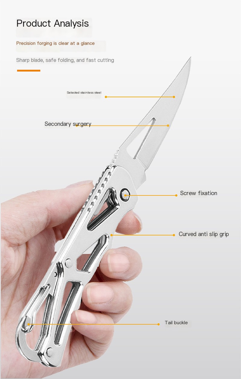 Mini Folding Key Knife - Red