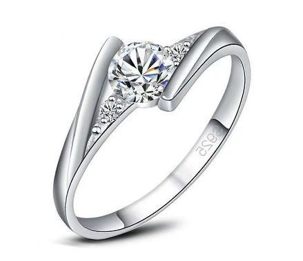 Diamond and Crystal Ring Image 3