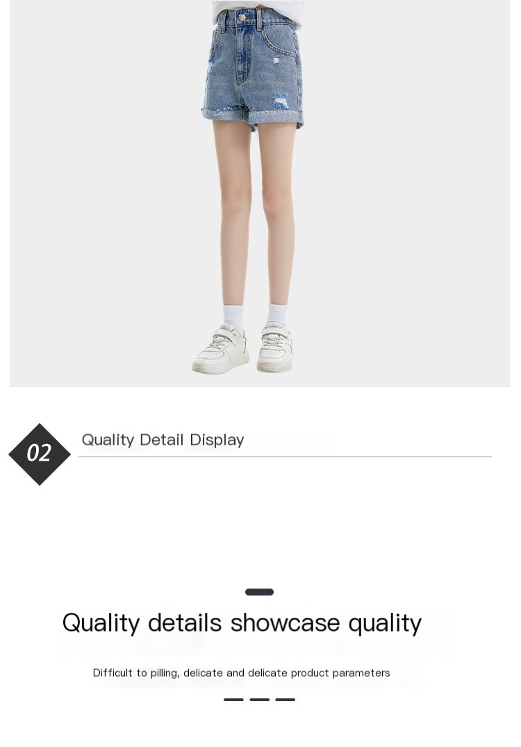 Denim shorts in summer