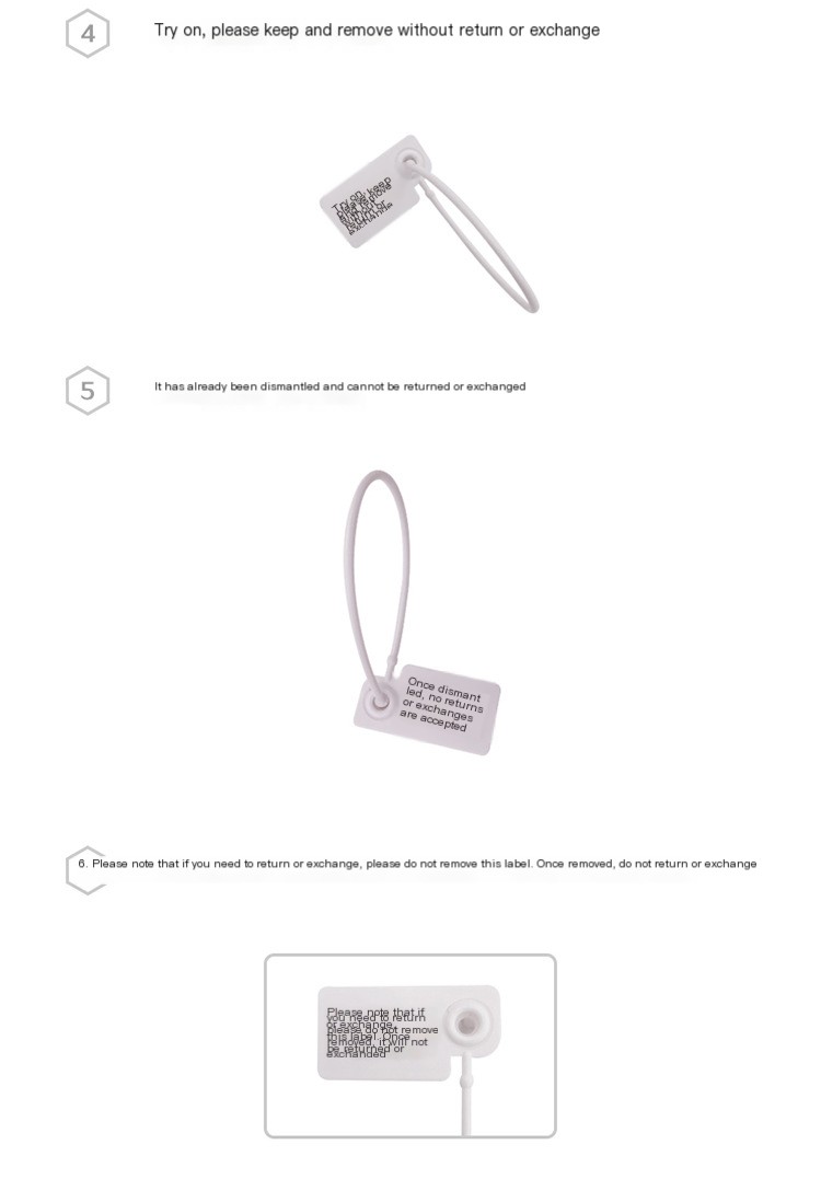 Disposable shoes and clothing anti-theft buckle anti-return tag plastic seal anti-disassembly anti-drop anti-adjustment buckle anti-counterfeiting