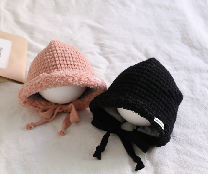 Cute Strap Plush Thickened Warm Knitting Wool Hat - Image 3