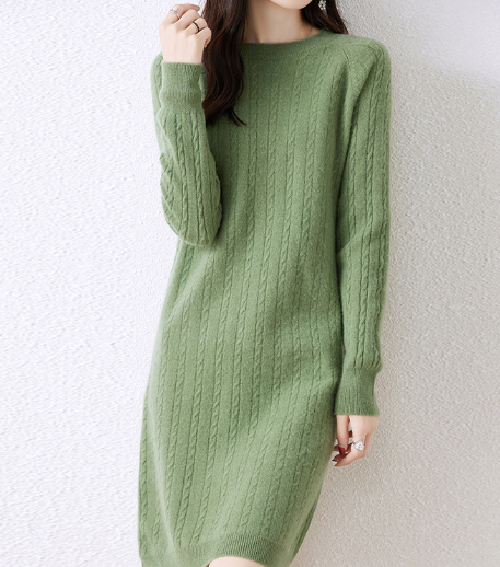 Round Neck Cable Knit Dress Image 5