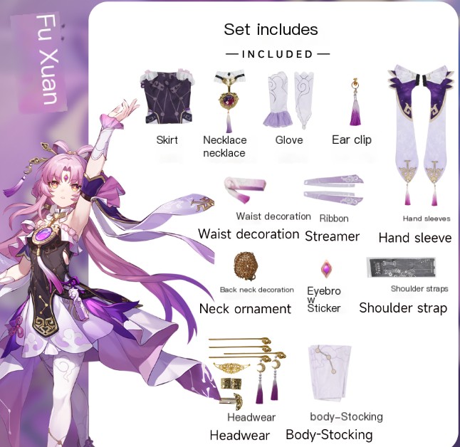 North Water Trade Collapses Star Dome Railway COS Service Fu Xuan cosplay Women's Clothing Royal Sister Animation Game C Service Set image