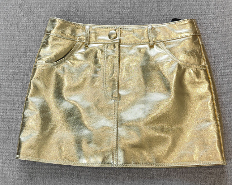 Gold Denim Skirt Side View