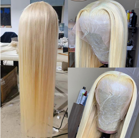 Mid-Section Blond Long Straight Hair Wig