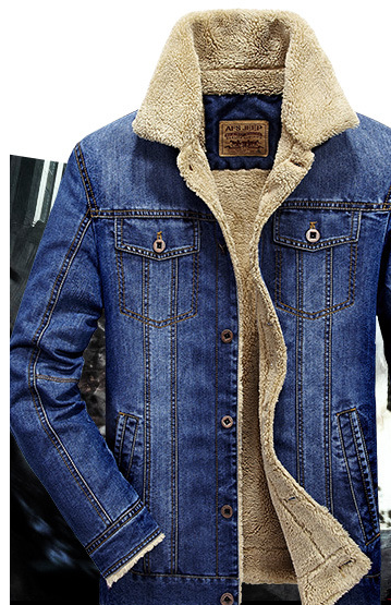 Fleece Denim Jacket Back View