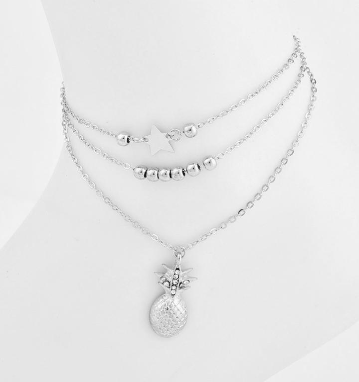 Silver Pineapple Pendant Anklet
