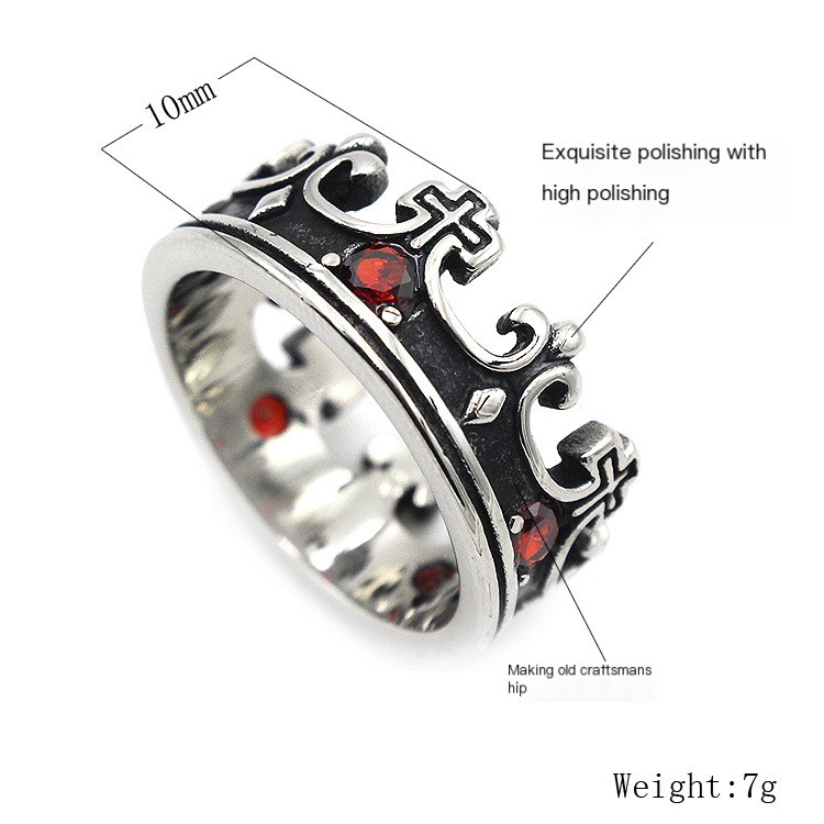 Crown Red Diamond Ring