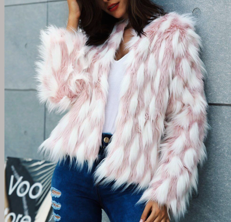 Faux Fur Coat Front View