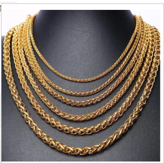 Vnox Wheat Chains Necklace for Men